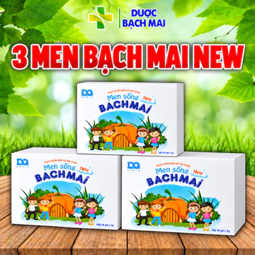 Combo 3 Men sống Bạch Mai NEW Men vi sinh cho bé Táo bón Biếng ăn Tiêu chảy với lợi khuẩn tiêu hóa cho trẻ