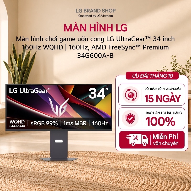 [Chỉ giao Nam/Bắc] Màn hình chơi game uốn cong LG UltraGear™ 34 inch ...