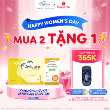 Combo Avisure Canxi Calkid cho bé cao lớn 30 ống + Vitamin tổng hợp Multi giúp bé ăn ngon 30ml