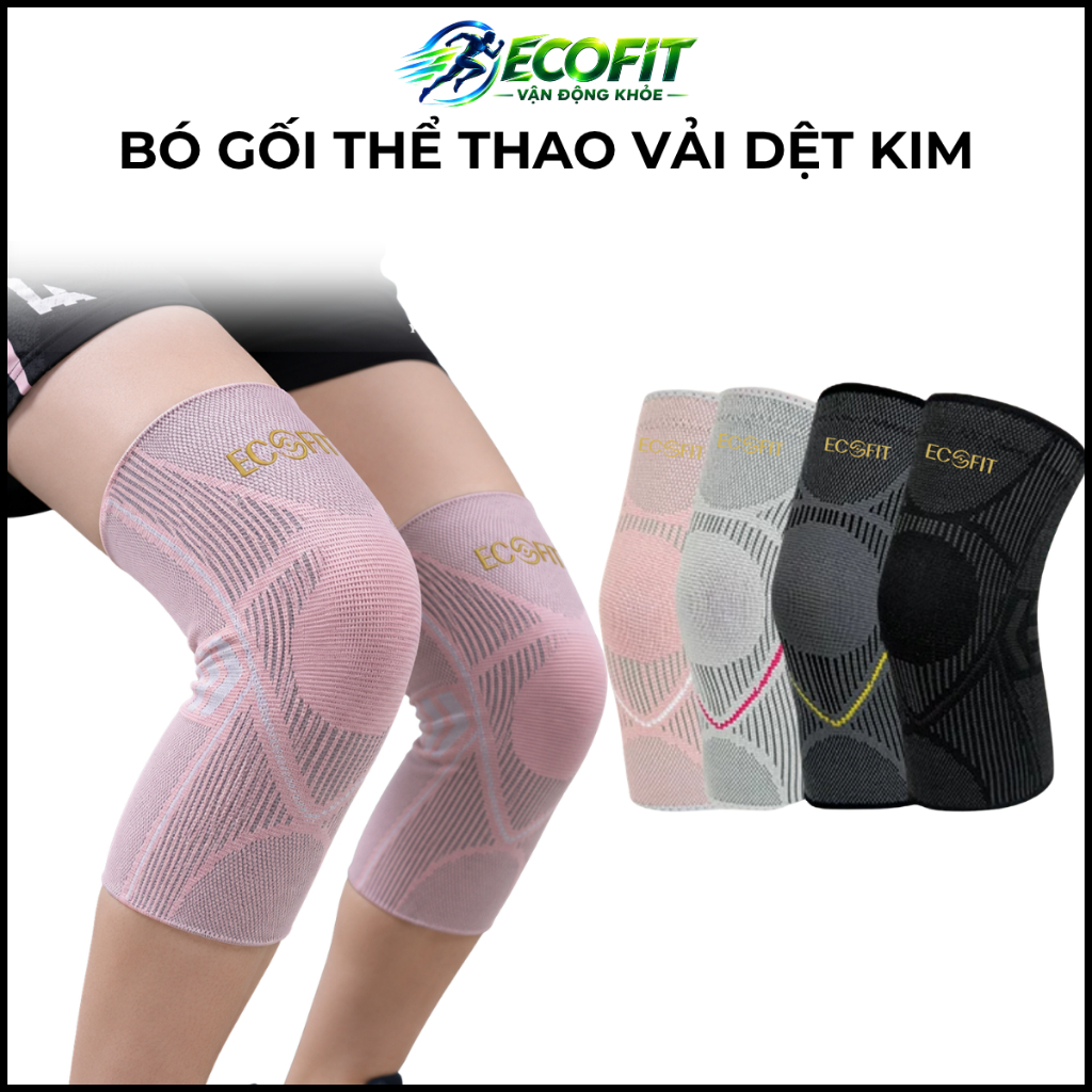 Đai Bảo Vệ Đầu Gối ECOFIT, Băng Gối Thể Thao Tập Yoga, Gym, Bóng Chuyền, Pickleball Cầu Lông Chạy Bộ