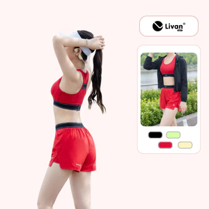 Quần Thể Thao Nữ Chạy Bộ, Tập Gym, Pickleball, Mặc Đi Chơi, 2 Lớp Cùng Màu, Siêu Nhẹ, Cạp Chun Co Giãn-Livan LV26N03F326
