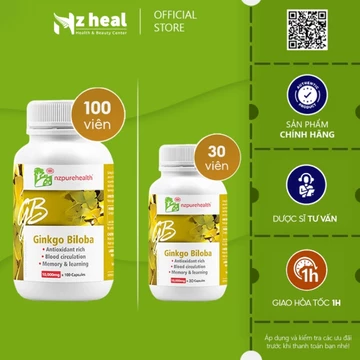 [Hỏa tốc] Ginkgo Biloba NZPureHealth Viên Uống Bổ Não, Tăng Trí Nhớ (100 viên)