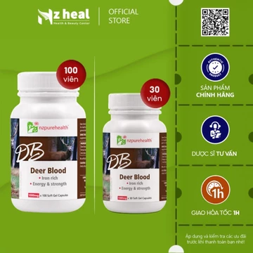 Viên nang máu hươu bổ máu, cấp sắt Deer Blood NZPurehealth (100 viên) - Nzheal