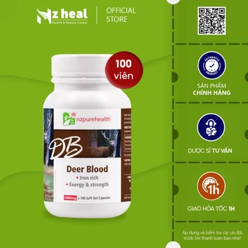 [Hỏa tốc] Viên bổ máu, cấp sắt từ Máu hươu Nzpurehealth Deer Blood (30 viên/ 100 viên)