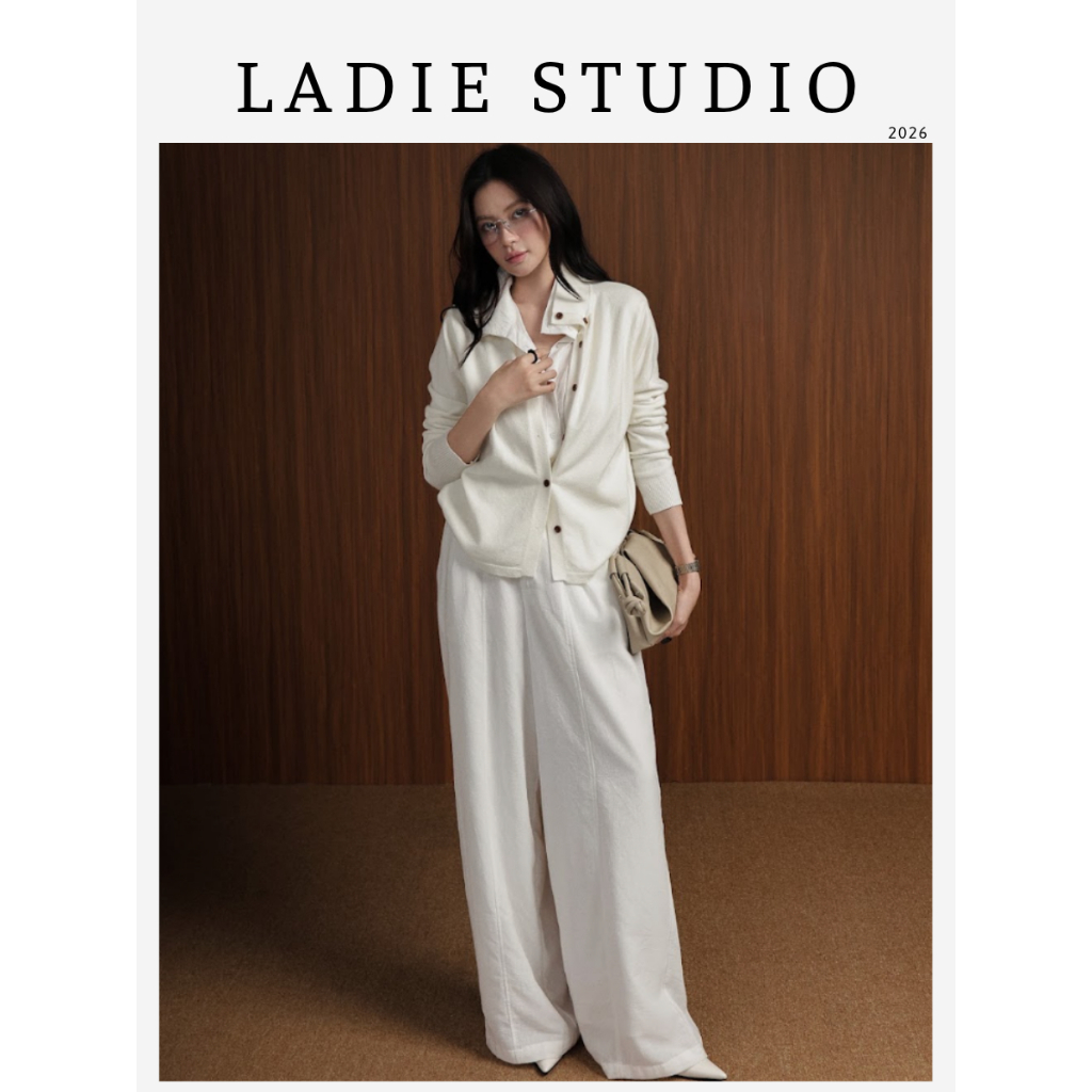 [LADIE STUDIO] Quần suông ống rộng Linen Poly Hàn – quần nữ cạp cao thanh lịch QD04