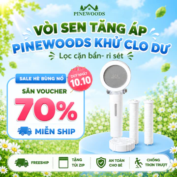 Vòi Sen Tăng Áp Lọc Nước PINEWOODS Vòi Hoa Sen Cao Cấp SL780 Lọc 2 Lớp khử Clo,Kim Loại Nặng