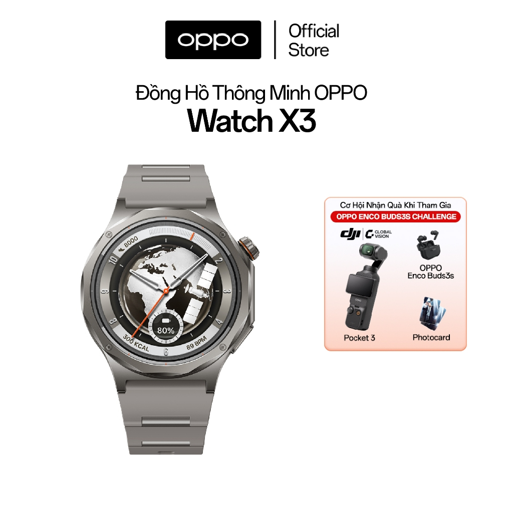 Đồng hồ OPPO Watch X3 (OWWE261) có kết nối NFC, Wifi - Hàng chính hãng