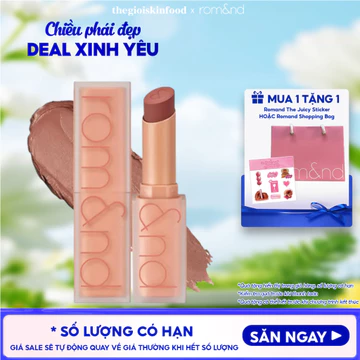 Son thỏi Romand Hàn Quốc lên màu xinh New Zero Matte Lipstick 3g (02 gạch MLBB, 09 nude) ThegioiSkinfood