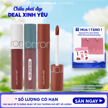 Son kem lì Romand Hàn Quốc lên màu chuẩn Zero Velvet Tint 5.5g (05 đỏ gạch, 06 đỏ nâu) ThegioiSkinfood