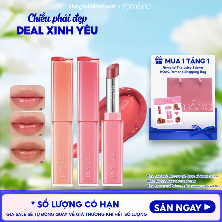 Son thỏi bóng Romand căng mọng, mềm môi Sheer Tinted Stick 2g ThegioiSkinfood