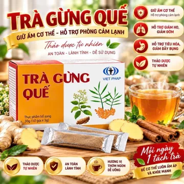 TRÀ GỪNG QUẾ VIỆT PHÁP – TÁCH TRÀ THƠM ẤM CHO NGÀY THÊM DỄ CHỊU Trà Gừng Quế Việt Pháp kết hợp gừng cay nhẹ cùng hương q