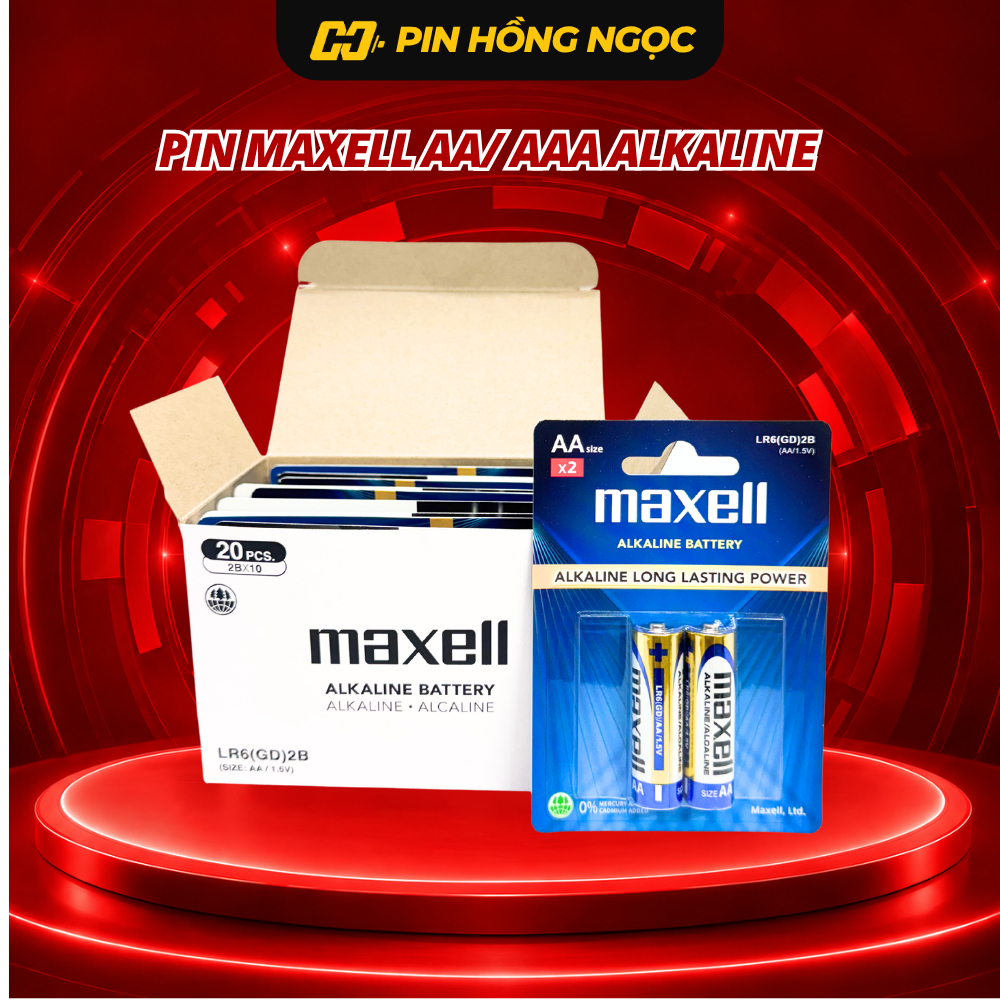 Hộp 20 Viên Pin Maxell Alkaline AA AAA 1.5V Chính Hãng - Pin Kiềm 2A 3A