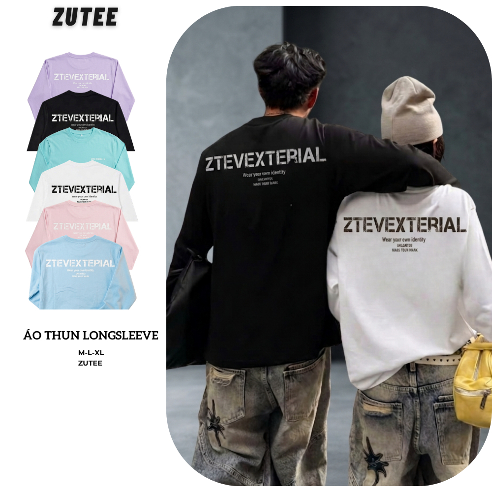 Áo Thun Dài Tay Long Sleeve ZUTEE A83 Nam Nữ Oversize In Chữ Xước Basic Phong Cách Hàn Quốc Unisex