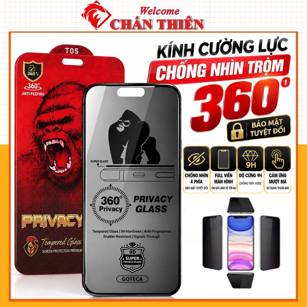 Cường lực chống nhìn trộm 360 độ iphone 15 pro max 16 17 18 pro max 17 Pro max 11 xr 13 12 xsmax 14Promax 13 pro max