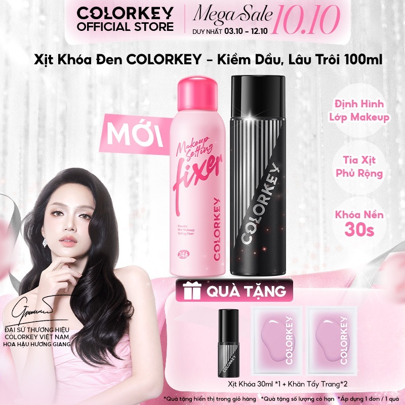[BEST SELLER] Xịt Khóa Nền Colorkey 100ml - Kiềm Dầu, Giữ Makeup Lâu Trôi, Không Mốc Nền, Hỗ Trợ Cấp Ẩm Nhẹ