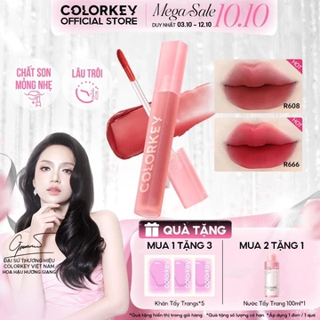 Son Velvet COLORKEY Chất Son Kem Nhung, Mịn Lì, Mềm Mượt Trên Môi 3g/2.5g