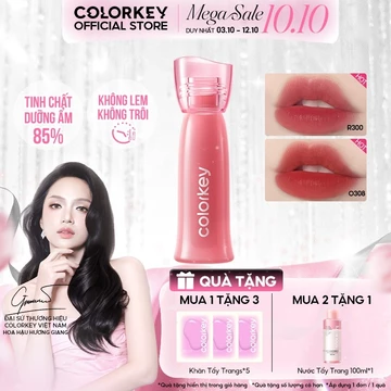 Son Watery Tint Colorkey Phiên Bản Mới Bền Màu Lâu Trôi, Không Dính Cốc, Siêu Mịn Môi 2.5g