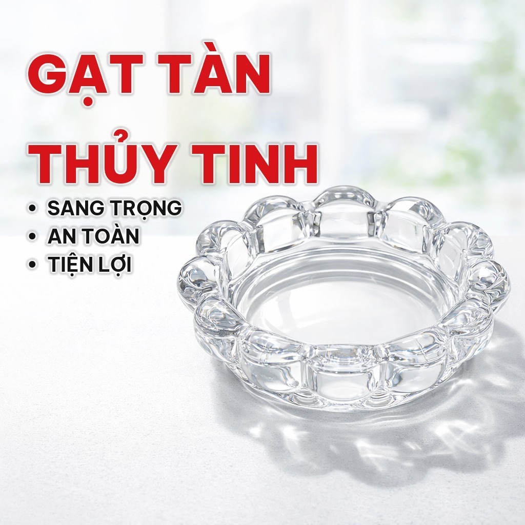 Gạt Tàn Thủy Tinh Tròn Trắng Nhiều Mẫu, Gạt Tàn Thuốc Lá Sang Trọng Cho Gia Đình, Nhà Hàng, Trang Trí Phòng Khách