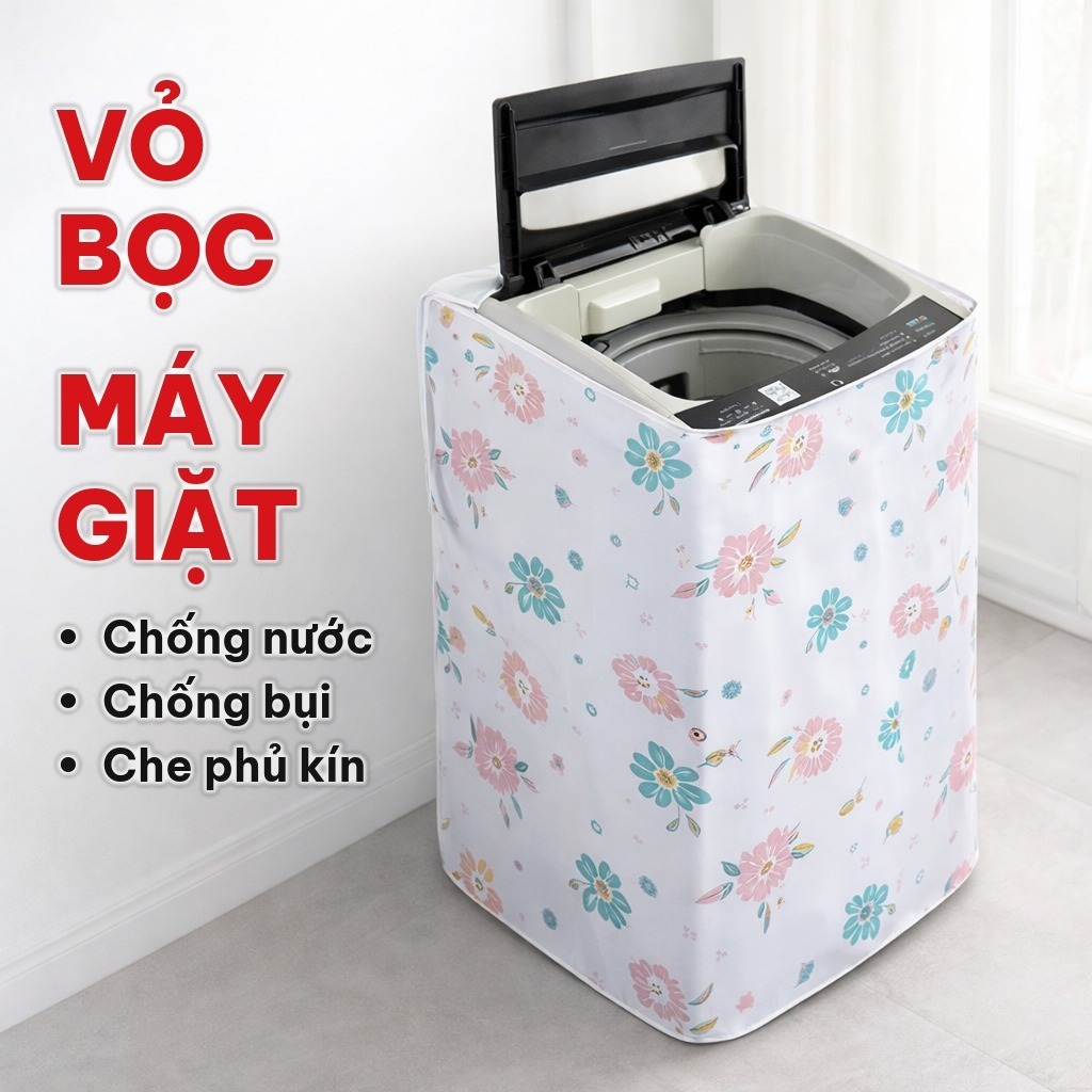 Vỏ Bọc Máy Giặt Cửa Trên, Cửa Ngang Loại Dày - Áo Trùm Máy Giặt Bằng Vải PEVA Chống Nước, Chống Bụi, Phủ Kín Thân Máy