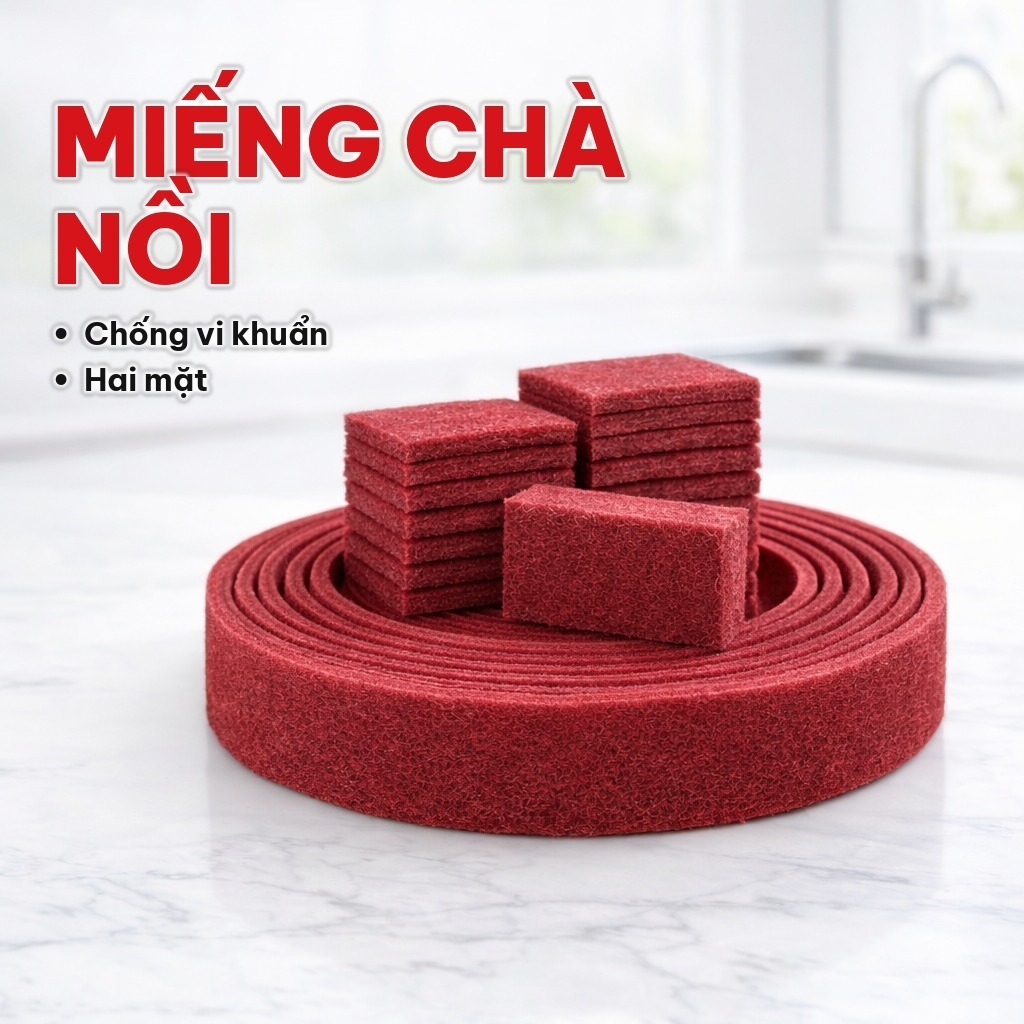 (3MÉT) Miếng Chà Nồi Niêu Hai Mặt, Tấm Cọ Rửa Chén Bát Đá Nhám Nano, Làm Sạch Xoong Chảo Và Vệ Sinh Nhà Bếp