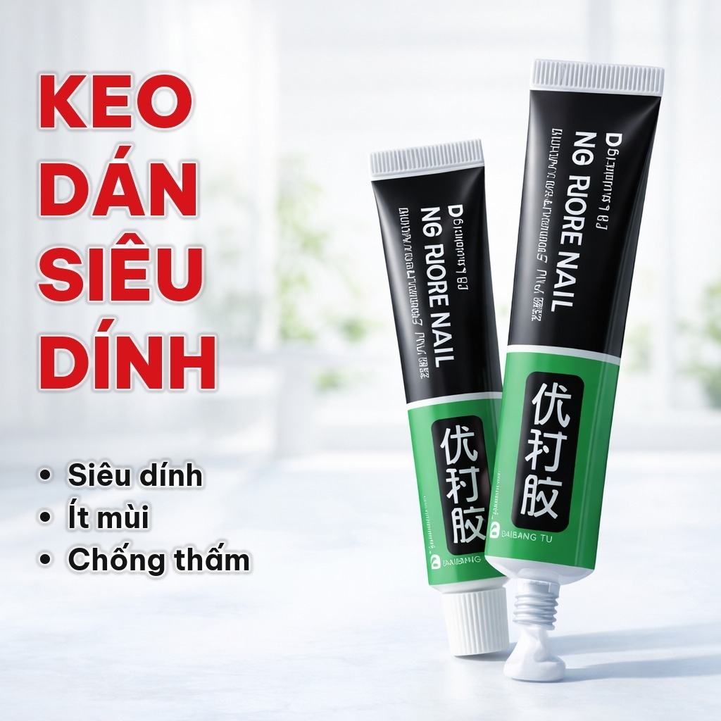 (COMBO 5) Keo Siêu Dính Tuýp 20g 60g, Keo Dán Đa Năng Chống Thấm Nước Cho Tường, Giày, Gỗ, Thủy Tinh, Dạng Sệt, Ít Mùi