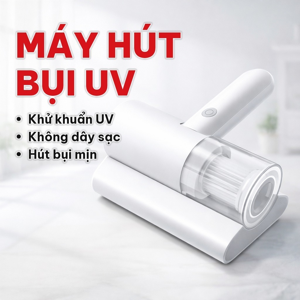 Máy Hút Bụi Giường Nệm Không Dây, Máy Hút Bụi Cầm Tay Mini Diệt Khuẩn Bằng Tia UV Cho Chăn Ga Ghế Sofa