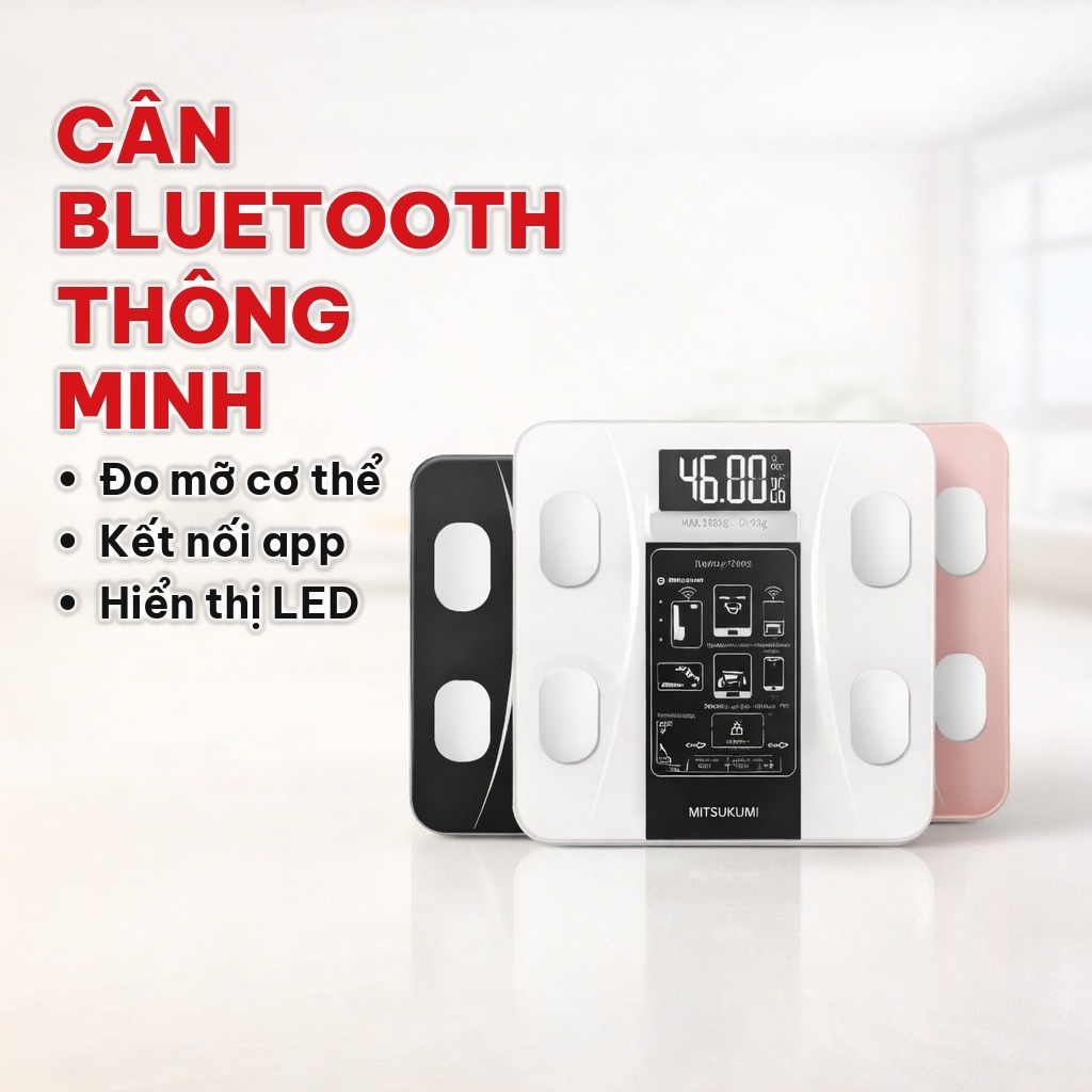 Cân Điện Tử Bluetooth Thông Minh 180kg, Cân Đo Mỡ Cơ Thể Kết Nối Ứng Dụng, Phân Tích Sức Khỏe Cho Gia Đình