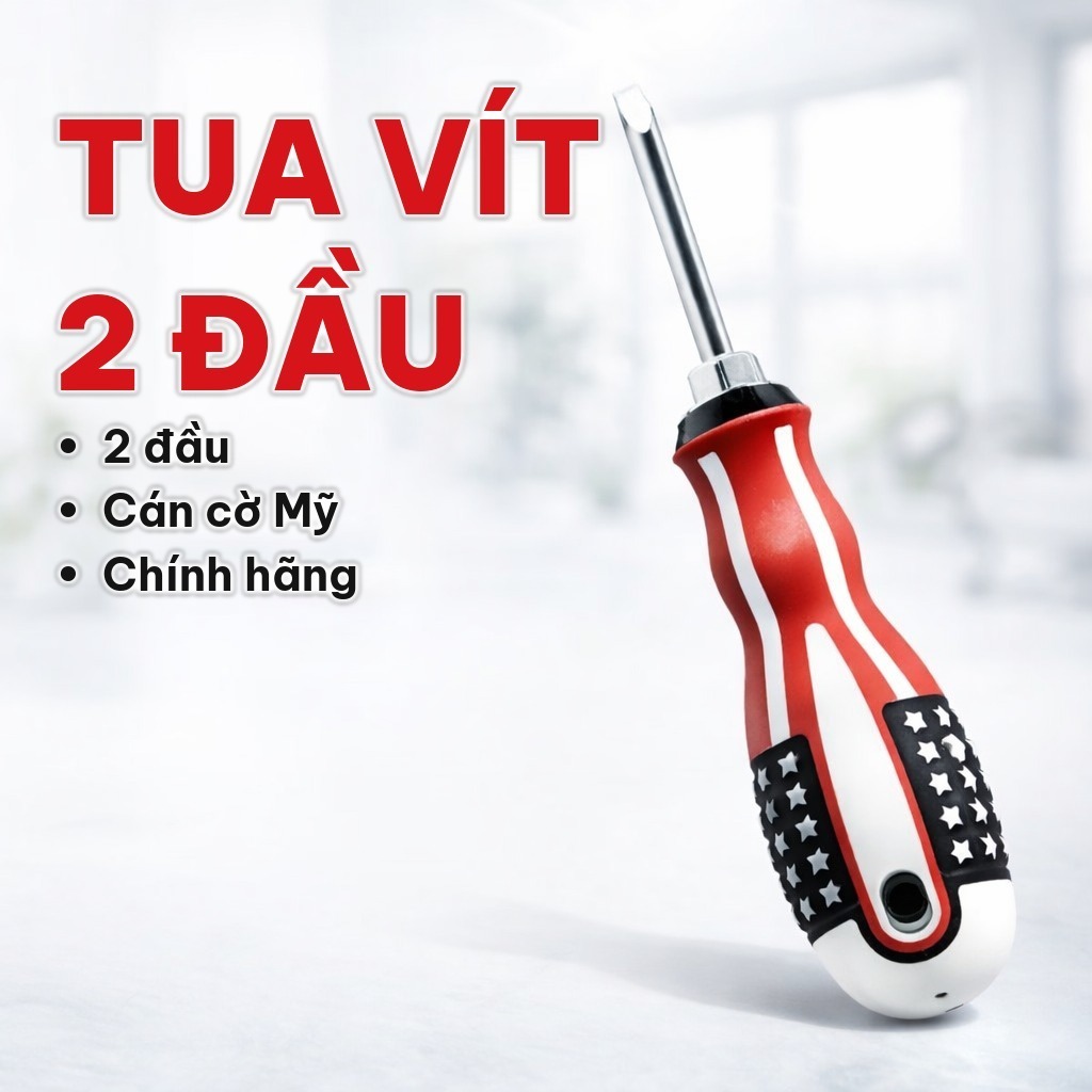 (COMBO 5) Tua Vít 2 Đầu Cán Cờ Mỹ, Tuốc Nơ Vít 2 Đầu Tiện Lợi - Công Cụ Đồ Nghề Cho Thợ Sửa Chữa Dân Dụng