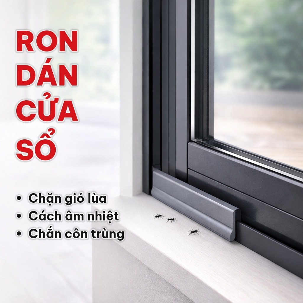 [COMBO 10] Ron Xốp Dán Cửa Bằng Nhựa PE, Ron Dán Chân Cửa Chắn Gió Lùa, Cách Nhiệt Và Ngăn Côn Trùng