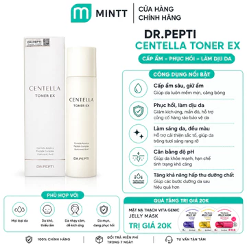 [CHÍNH HÃNG 100%] Nước Hoa Hồng Dưỡng Da Cấp Ẩm, Căng Bóng Dr.Pepti Centella Toner Ex 180ml Mẫu Mới
