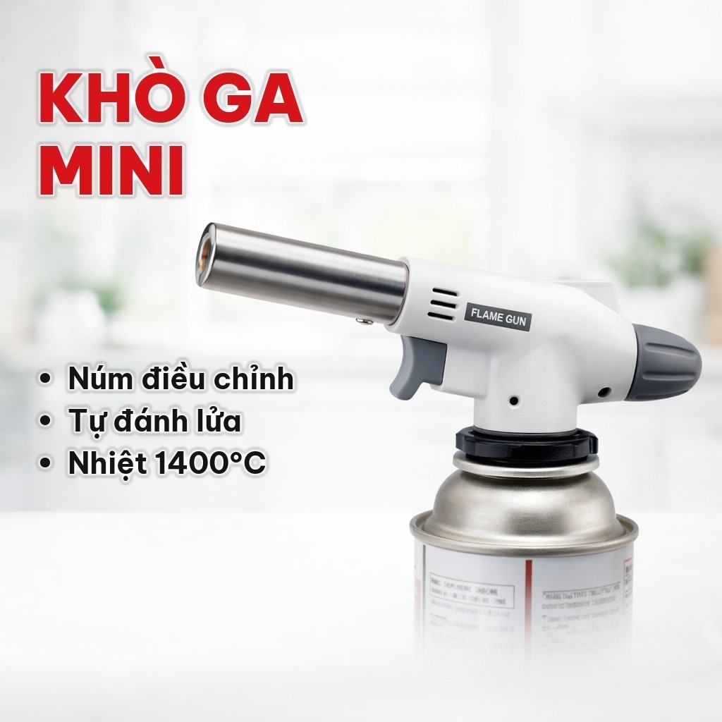 Đầu Khò Ga Mini Nhập Khẩu ISO9001, Đèn Khò Gas Đánh Lửa Tự Động, Điều Chỉnh Ngọn Lửa Dùng Làm Bánh, Nấu Ăn