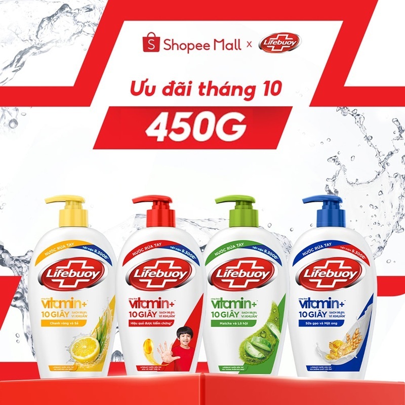 Nước Rửa Tay Lifebuoy Bảo Vệ Khỏi 99.9% Vi Khuẩn Gây Bệnh Hỗ Trợ Cùng Đề Kháng Da Tự Nhiên 450G | BigBuy360 - bigbuy360.vn