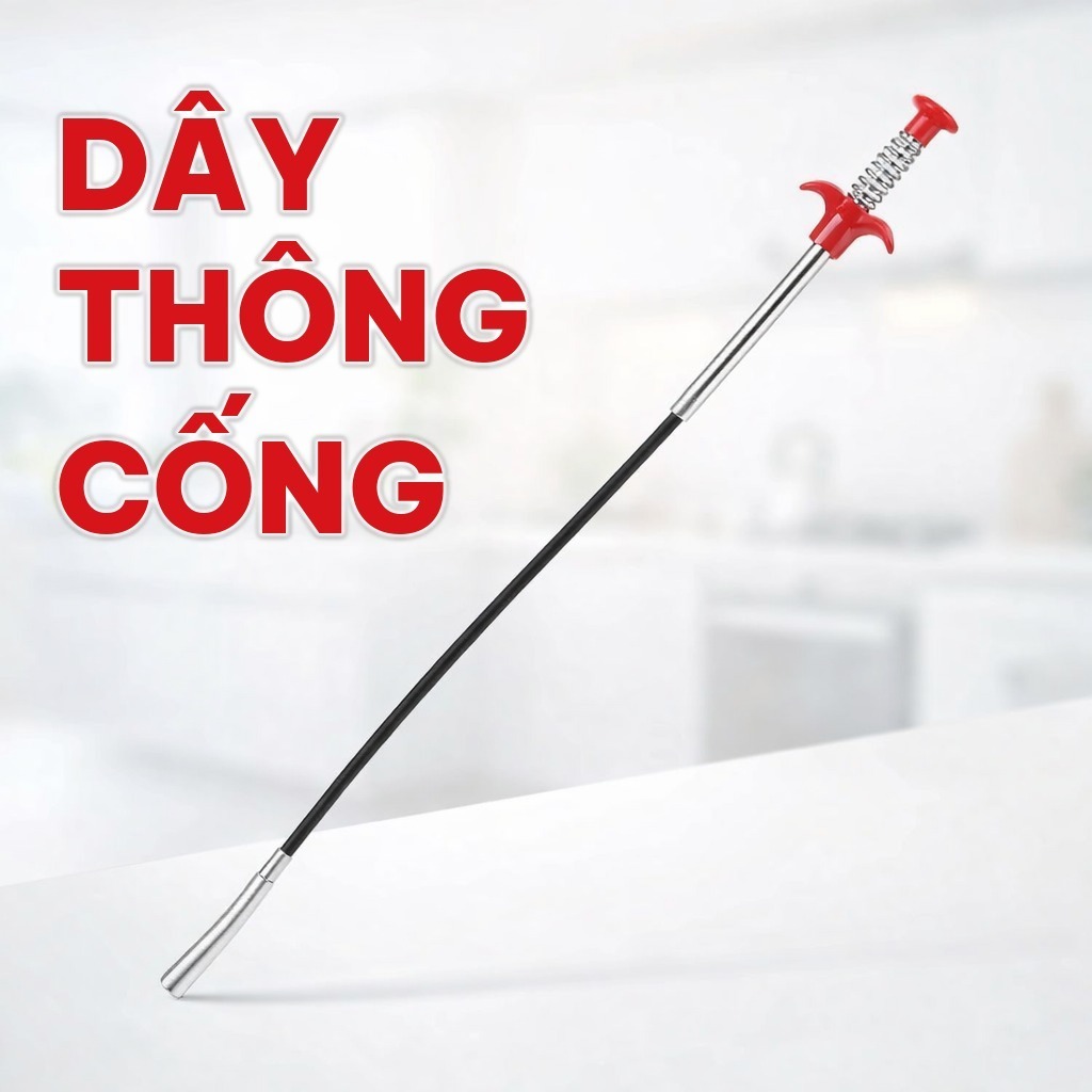 Dây Thông Cống Lò Xo Đa Năng, Cây Lấy Rác Cống Đầu Gắp 4 Chấu Bằng Thép Không Gỉ Cho Ống Thoát Nước