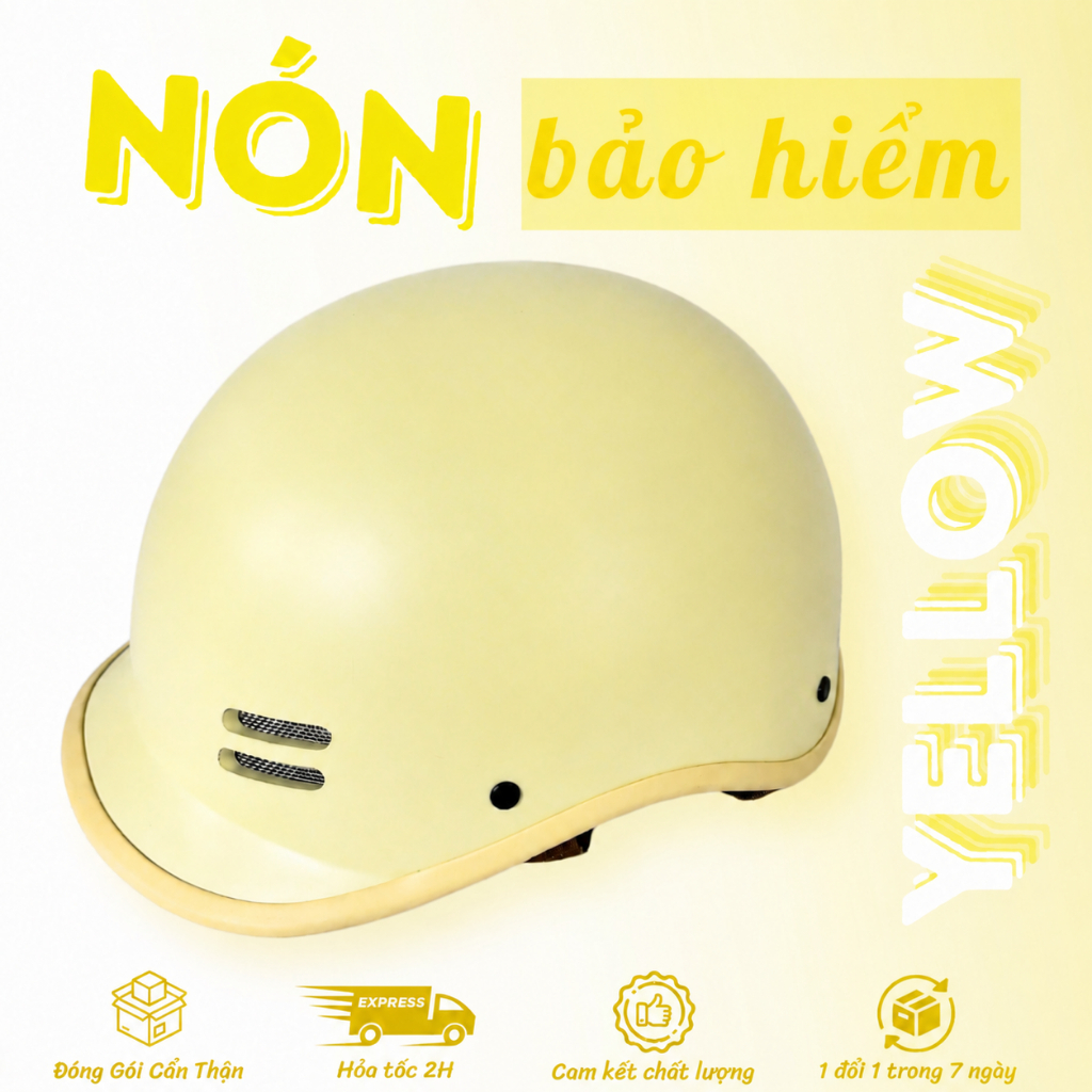 Nón bảo hiểm cá heo VHS CAHEO5 bền, thoáng mát ( Vàng ) | Shopee Việt Nam