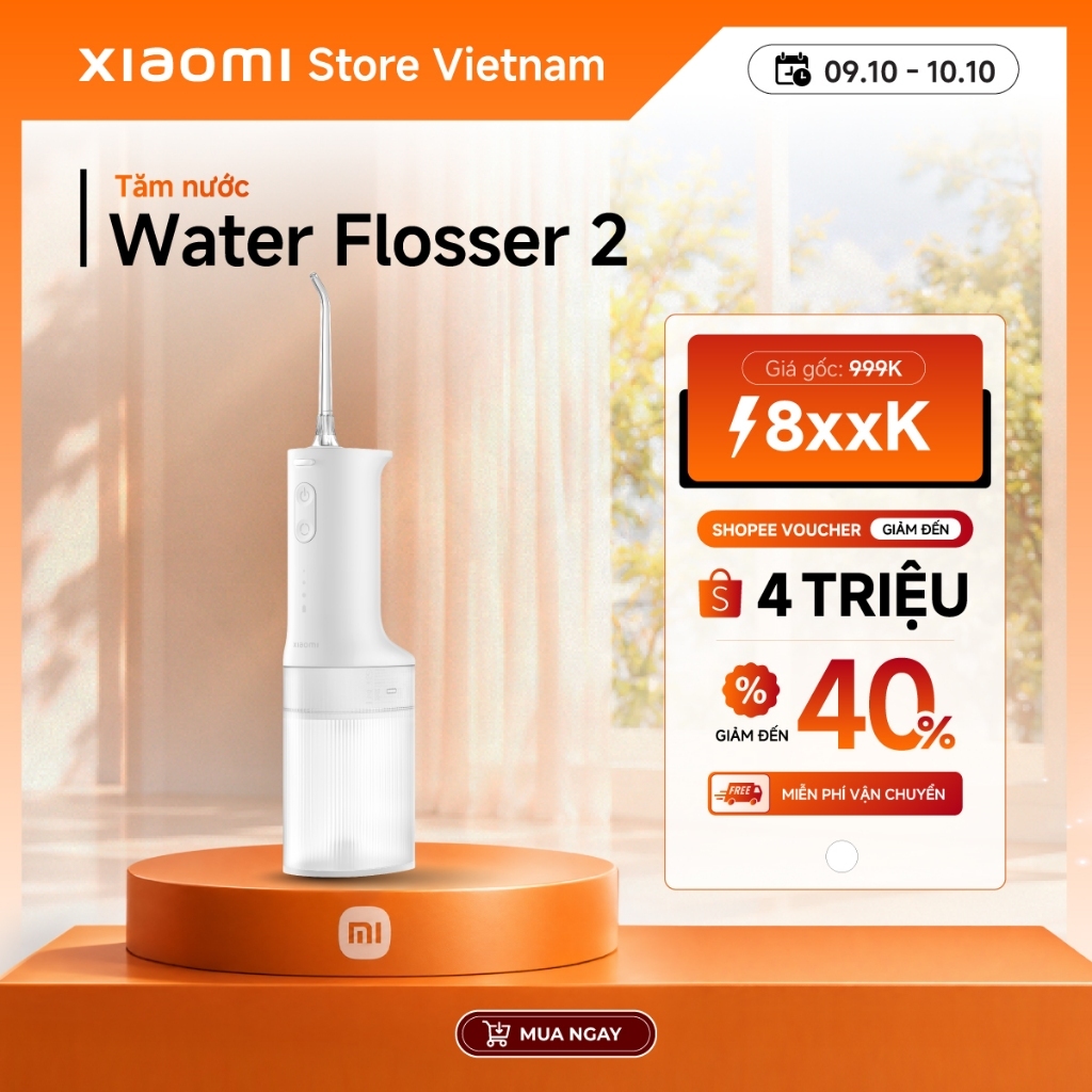 Xiaomi Tăm nước Water Flosser 2 | 3 chế độ | Dung tích lớn 200mL - BH 1 năm chính hãng