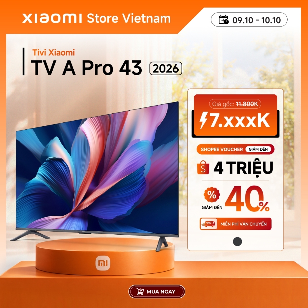 Xiaomi TV thông minh A Pro 43 2026 | QLED 4K | Ánh sáng xanh thấp - BH 24 tháng