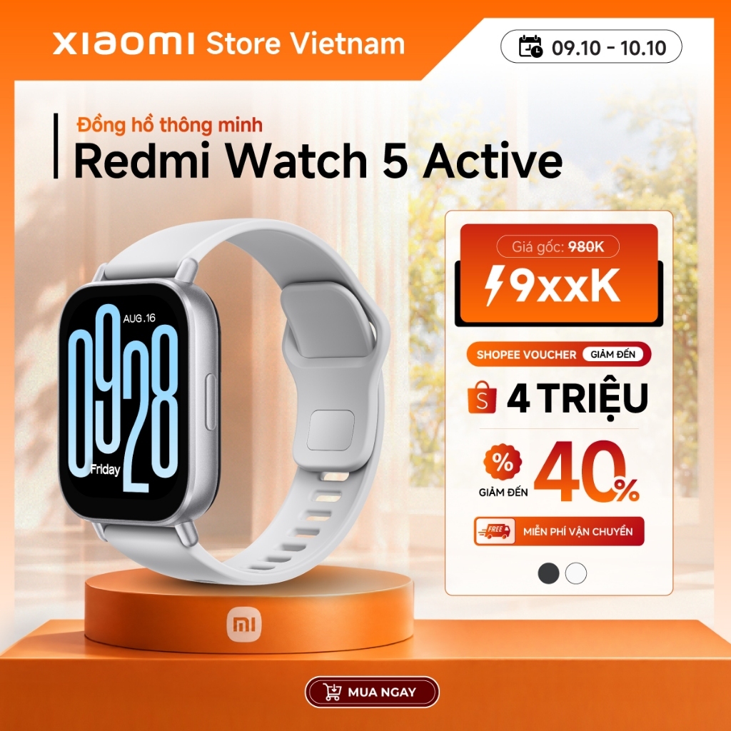Xiaomi Đồng hồ thông minh Redmi Watch 5 Active | LCD 2'' | Nghe gọi bluetooth | Kháng nước 5ATM - BH 1 năm chính hãng
