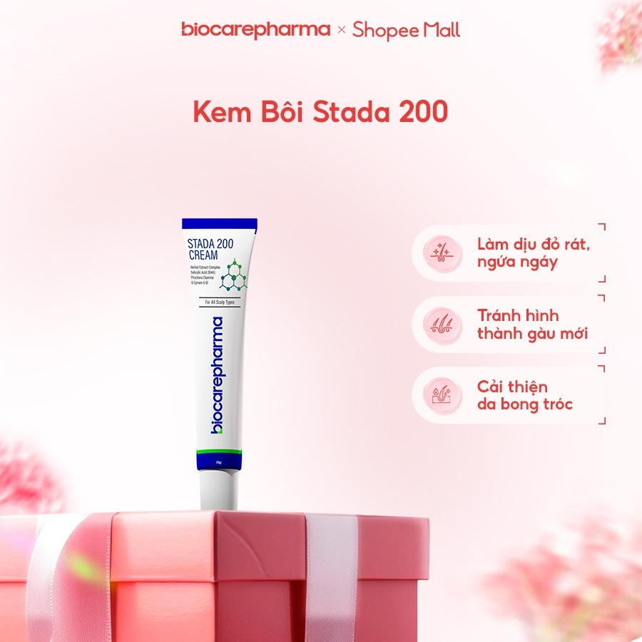 Kem hỗ trợ sạch gàu da đầu - bong tróc vảy trắng | Stada 200 cream | 30gr | Biocarepharma.