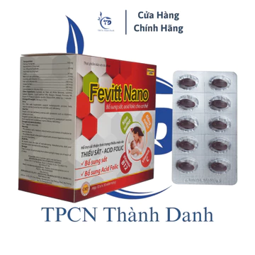(4M) Viên Uống FEVITT NANO Bổ Sung Sắt, Bổ Máu, Cải Thiện Tình Trạng Thiếu Máu - Hộp 100 Viên