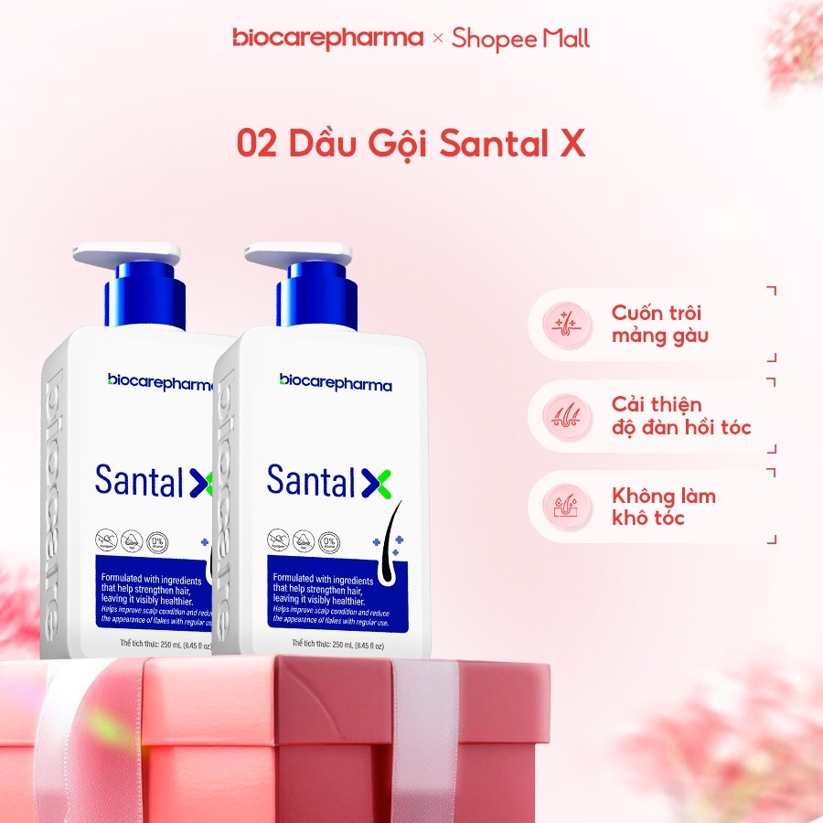Combo 2 chai Santal X dầu gội hỗ trợ giảm gàu ngứa chuyên biệt - 500ml.