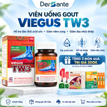 Viên Uống Gout Viegus TW3 Lọ 30 Viên - Hỗ Trợ Giảm Viêm Sưng & Đau Nhức Khớp Do Gout, Đào Thải Acid Uric - Chính Hãng