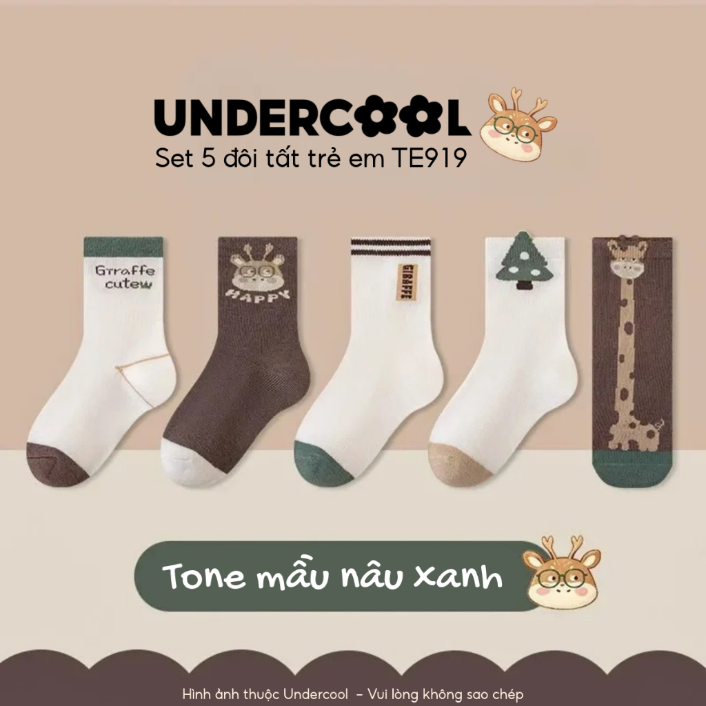 Set 5 đôi tất cho bé trai - bé gái - Tổng hợp Nhiều chủ đề chất cotton cao cấp - tổng hợp bộ sưu tập TE UNDERCOOL