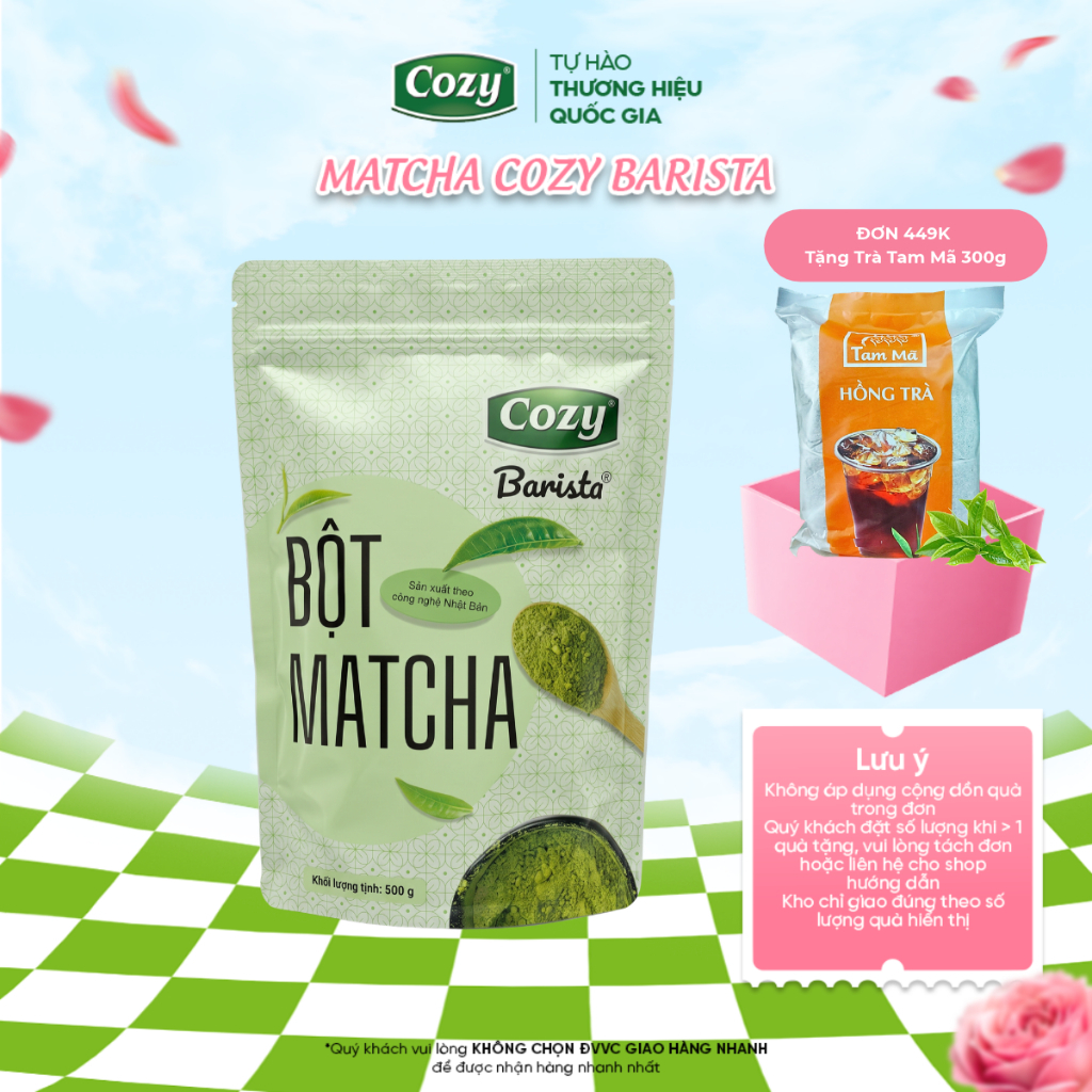 Bột Matcha Cozy Túi Lớn 500gr Bột Trà Xanh Pha Chế Matcha Latte Matcha Coldwisk Tối Ưu Chi Phí Pha Chế Cho Bán Quán