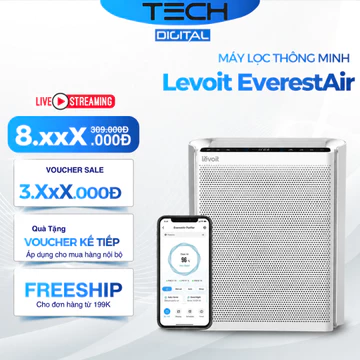 Máy Lọc Không Khí Levoit EverestAir 126m2 | Lọc Bụi Mịn - Kết Nối App - Hẹn giờ