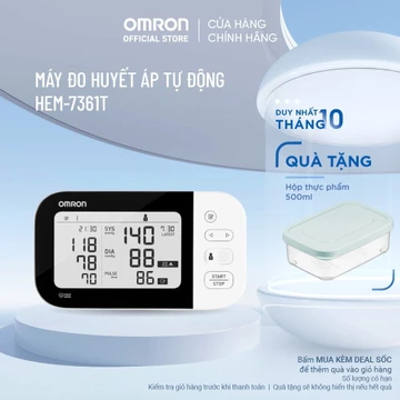 Máy Đo Huyết Áp Bắp Tay OMRON HEM-7361T-AP Chính Hãng Bluetooth Cảnh Báo AFib Loạn Nhịp Tim (không kèm adapter)