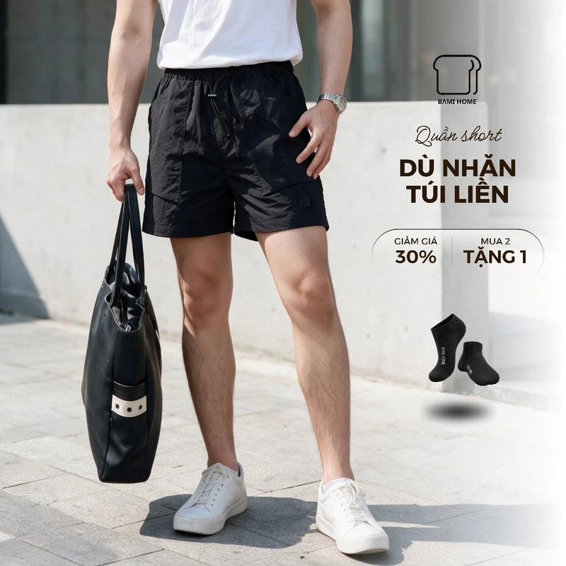 Quần Đùi Dù Nam DRIFT SHORT BAMI HOME, Chất Dù Chống Thấm Nhẹ, Thoáng Mát Thoải Mái Vận Động QB10 — ảnh 1