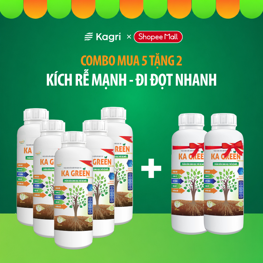 [Mua 5 tặng 2] 7 Chai Phân Bón Sinh Học KA GREEN LIQUID GEL Lỏng Chai 1L - Kích Rễ, Bung Đọt, Bón Lá