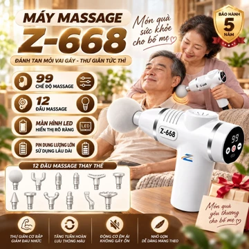 Máy Massage Cầm Tay 12 Đầu 99 Chế Độ, Súng Massage Cầm Tay Nhỏ Gọn, Máy Massage Cổ Vai Gáy Tại Nhà