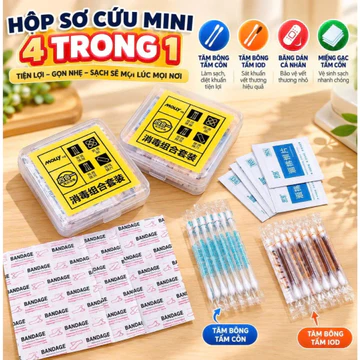 Hộp Sơ Cứu Mini 4 Trong 1 - Bộ Sơ Cứu Cá Nhân Mini Tiện Lợi Mang Theo Mọi Nơi Hàng Ngày