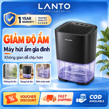 Máy Hút Ẩm Mini Gia Đình Cho Mùa Mưa Chống Ẩm Mốc Phòng Kín Tự Ngắt Khi Đầy Nước